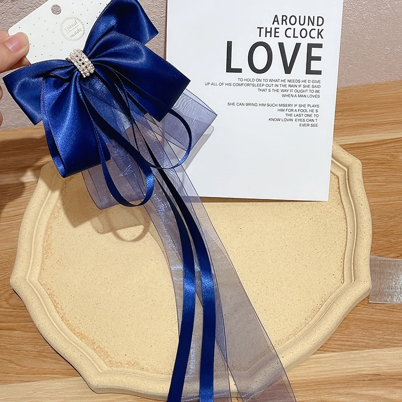 

ZWA 7M-12Y Korean Children's Net Yarn, Bowknot, Ribbon, Woven Hair Accessories, Hairpin, Princess Fishtail