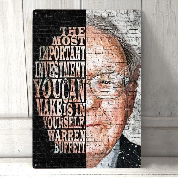 

Warren E. Buffett Metal Poster Retro Tin Signs Pub Cafe Bar Garage Retro Marks Plaque Iron Painting Wall