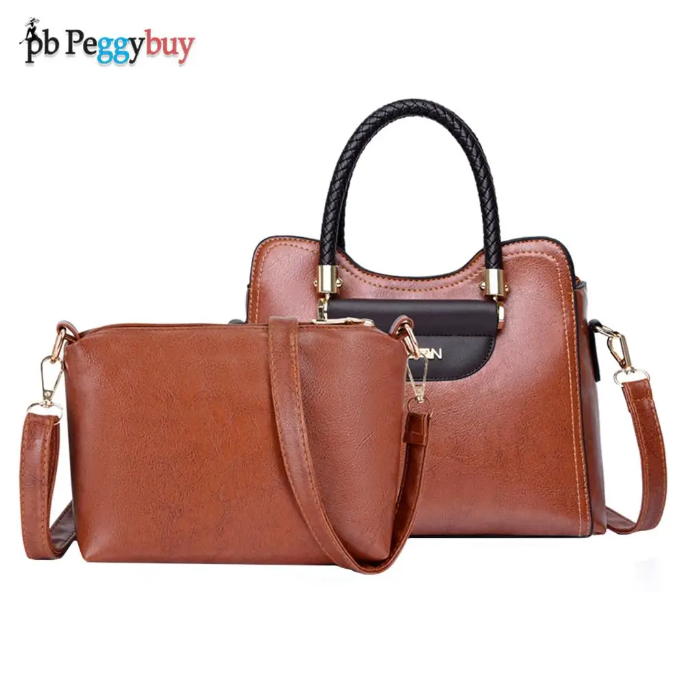 

Casual Women Pure Color Handbag Messenger Bag Vintage Ladies Composite Bags For Women 2021 New Fashion