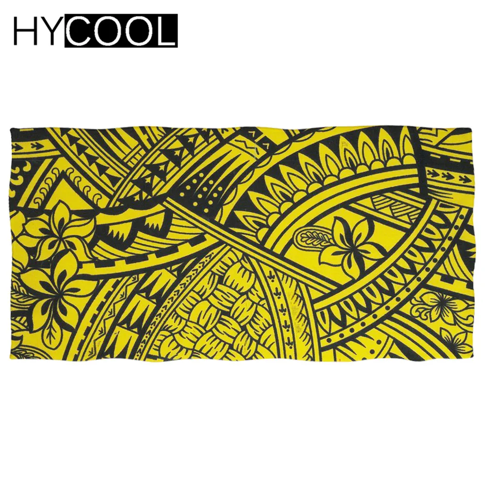 

New Style Hawaiian Polynesian Flower Print Microfiber Quick Drying Beach Towels Outdoor Sport Poncho Bathing Shower Toallas