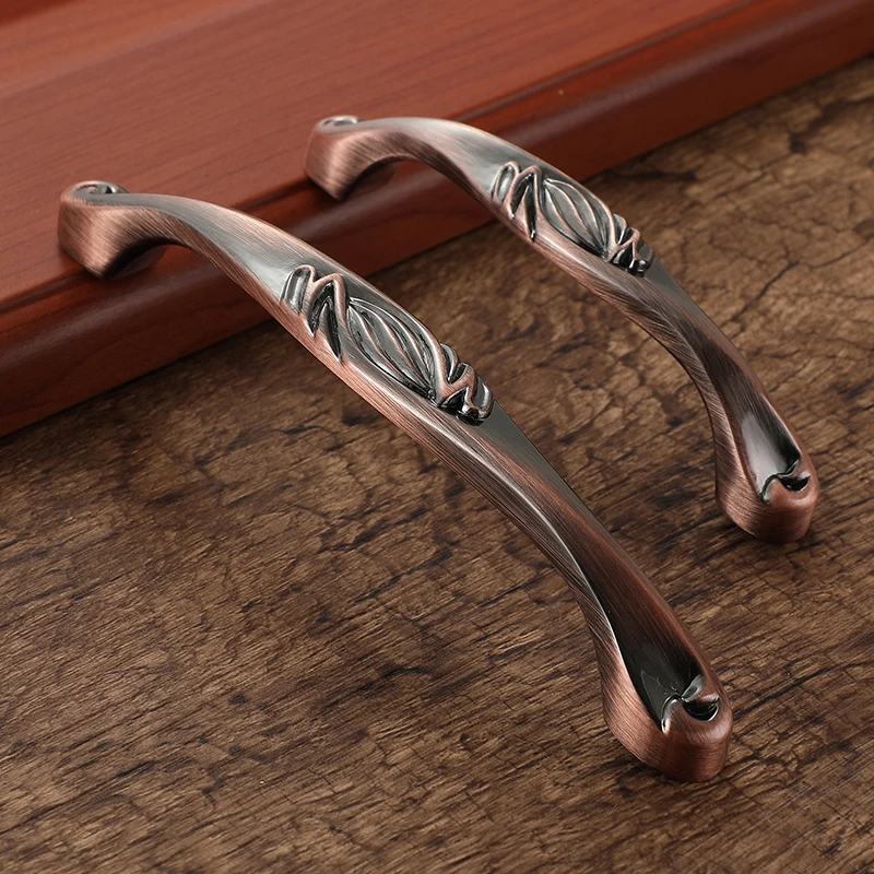 WV Классическая дверная ручка красная бронзовая дверь для кухонного шкафа