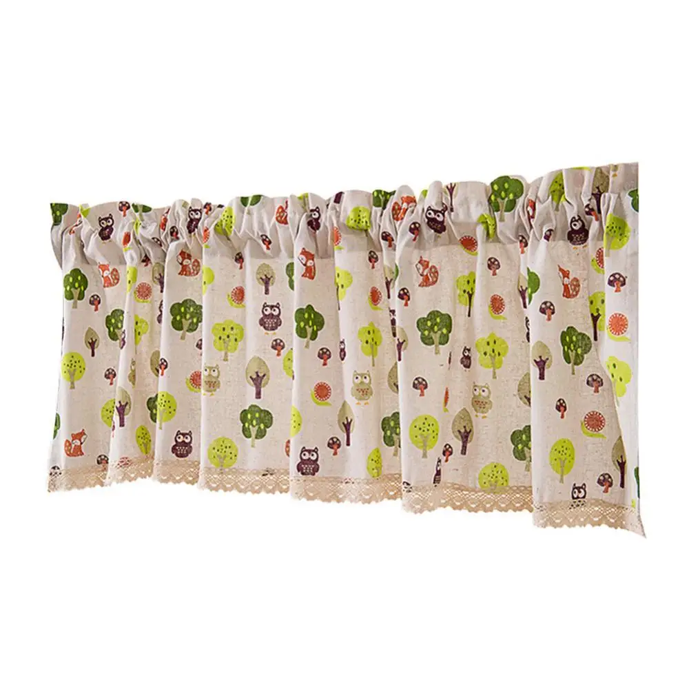 

Cartoon Animal Tree Print Kitchen Short Curtain Window Valance Drape Home Decor