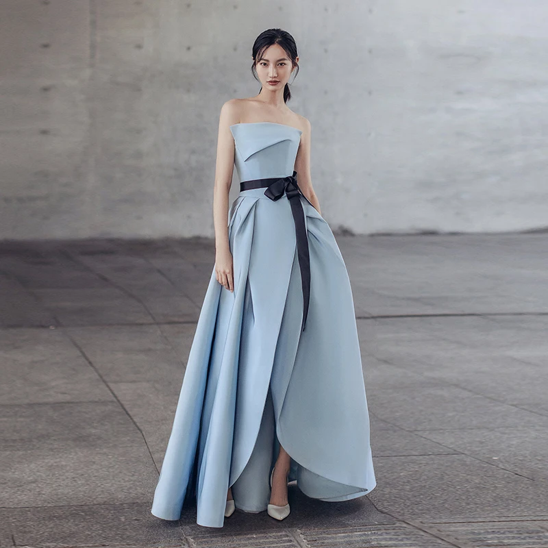 Vestidos De Noche Largos Fiesta 2021 Вечерние платья Длинные синего цвета и слоновой кости платье