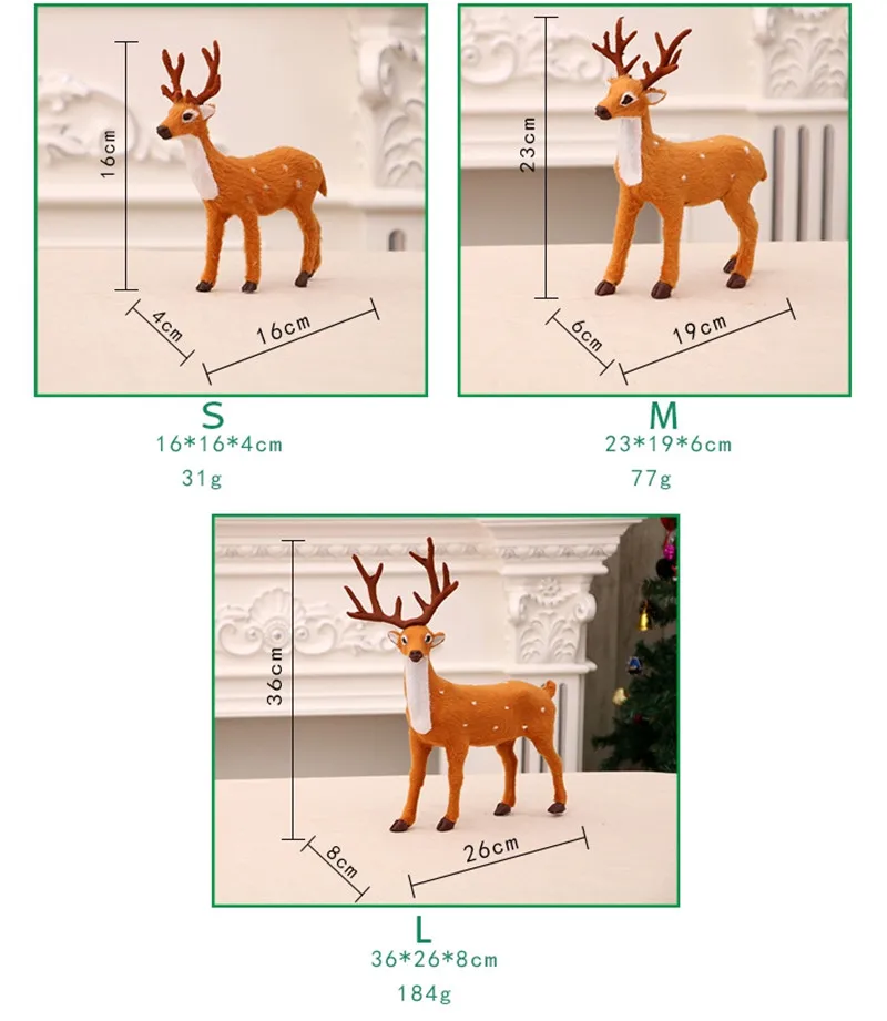 Милый подарок 3 размера Рождество олень украшение плюшевый пушистый домашний