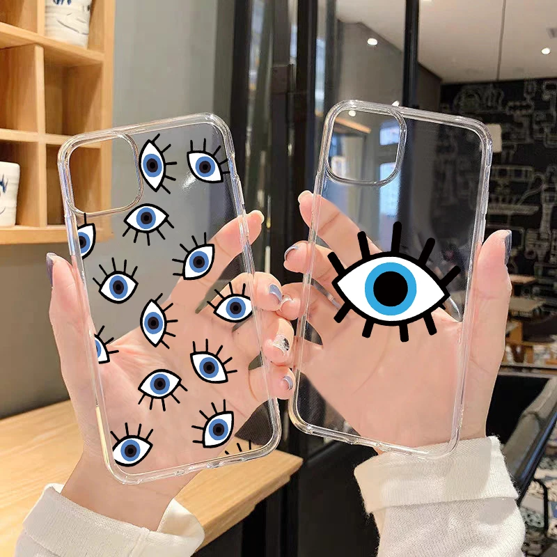 Чехлы из ТПУ с голубым принтом сглаза для Samsung Galaxy A21S A51 A50 A40 A70 A71 A20 A20e A20S A11 A30 A41 A42 A81