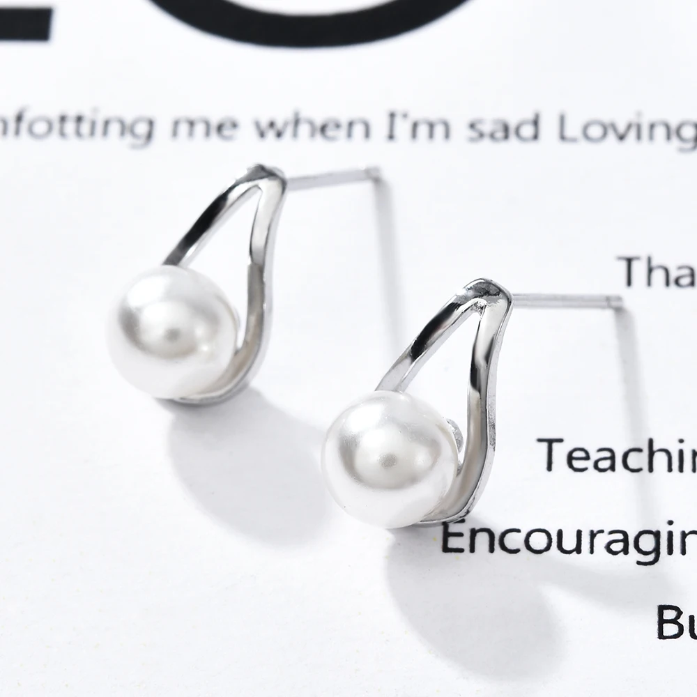 1 пара большие серьги-гвоздики с искусственным жемчугом аксессуары для аллергии