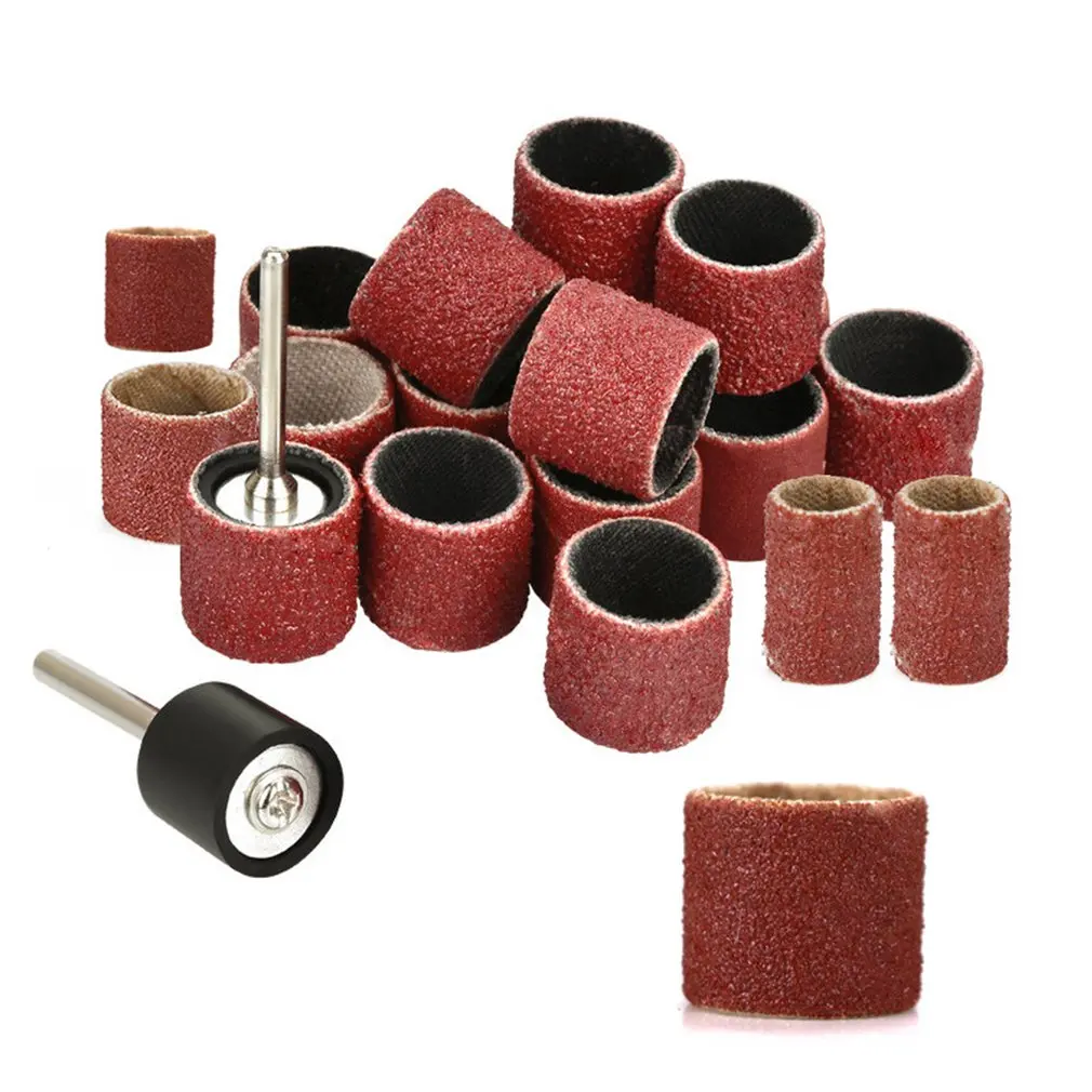 

384 Pieces Drum Sander Set Including 360 Pieces Nail Sanding Band Sleeves And 24 Pieces Drum Mandrels For Dremel Rotary Tool