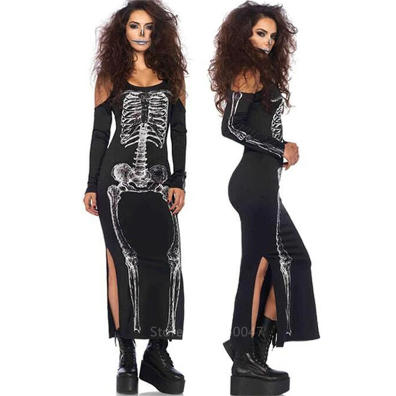 Skeleton Style 2 Скелет женский костюм на Хеллоуин платье Маскировка ведьмы День мертвых комбинезон ужас невесты Косплей карнавальные вечерние вампиры Необычные - Цвет: Skeleton Style 2