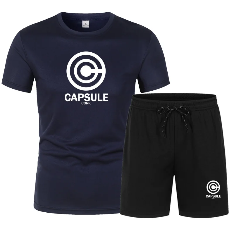 

Men's Track Suit Summer Sportswear two-piece T-shirt shorts brand track suit men's sportswear comfortable and breathable