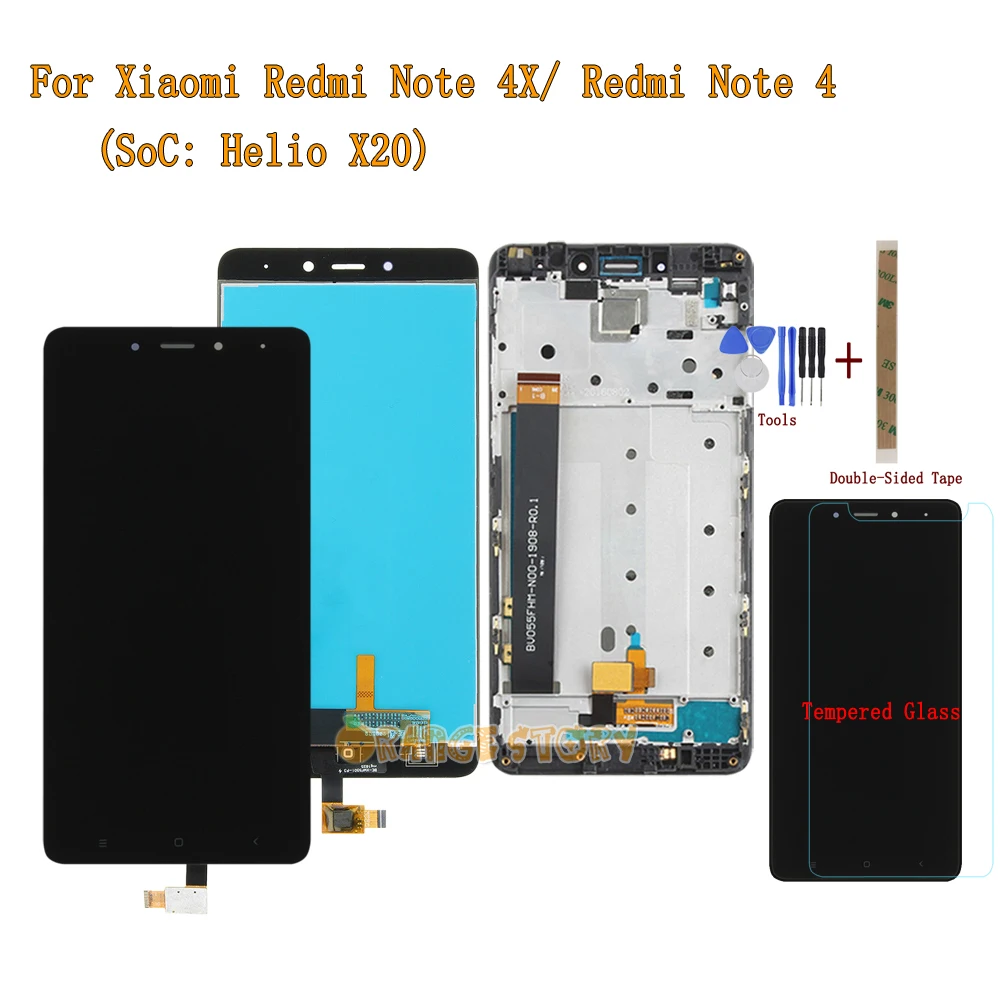 ЖК экран для Xiaomi Redmi Note 4x/Redmi 4 (MTK Helio X20) монитор lcd дисплей Замена сенсорного экрана