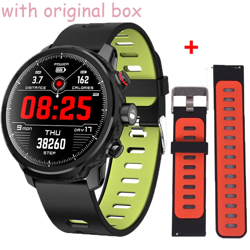add extra strap Greentiger L5 Смарт-часы MenIP68 Водонепроницаемый Фитнес-трекер для измерения сердечного ритма сообщение напоминание погода несколько спортивных смарт-часов - Цвет: add extra strap
