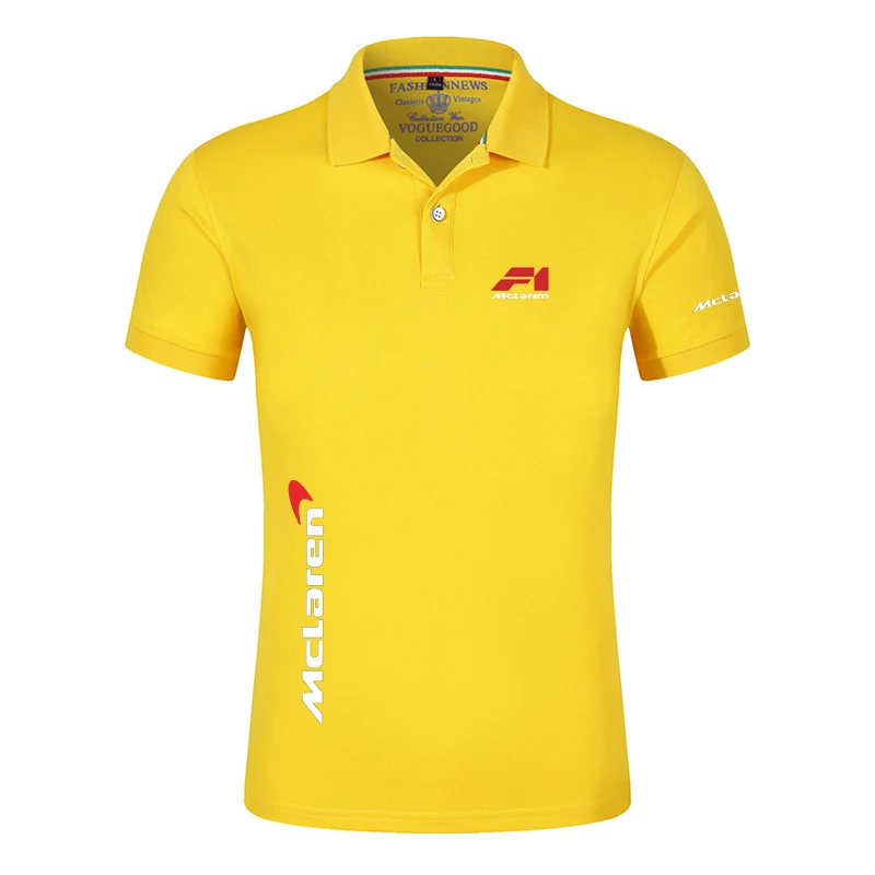

NEW Mens Summer McLaren Car Logo Custom Print Polo Harajuku Tops Shirt Male Solid Color T shirt For Cotton Short sleeves Tee