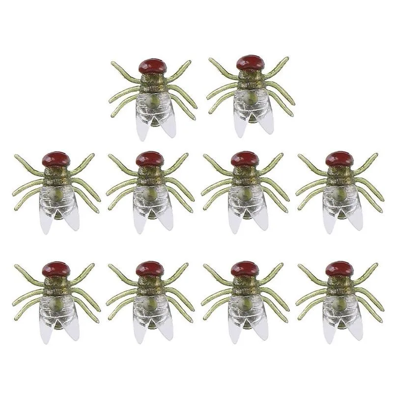 

10pcs Creative Simulation Small Fly Insects Trick Toy Plastic Fake Flies Insects Halloween Decoration Props Children Pranky Toys