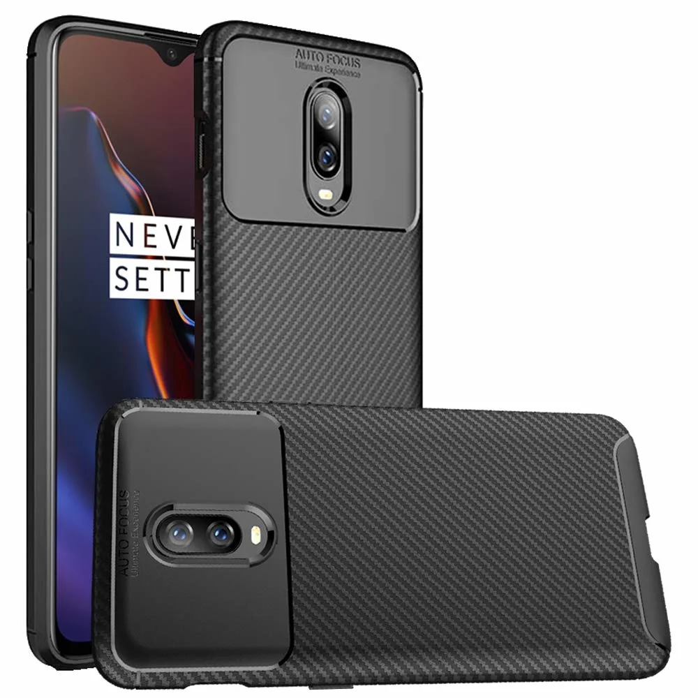 

Case For OnePlus 8 Pro Nord Cover Shockproof Armor Carbon Fiber Soft Silicone Case For OnePlus 8T 6T 6 7 7T Pro