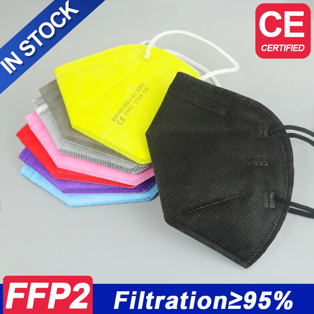 

Маска FFP2 sourfon8 10-100 шт., одобренная CE маска mascarilla fpp2, одноразовая маска ffp2, маска для рта, черные маски для лица