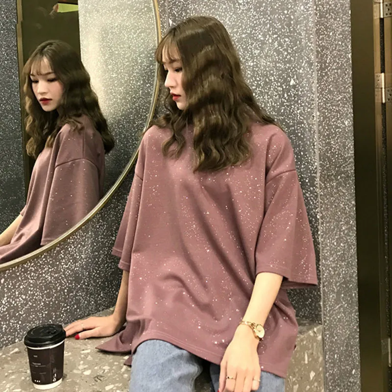 

Новинка весна-лето женская рубашка в западном стиле свободная сияющая хлопковая рубашка с короткими рукавами для дам