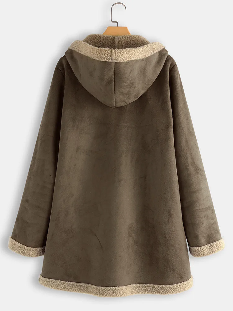 

Zoulv Winter Plus Size M-5XL Women's Long-sleeved Thickened Plus Velvet Deerskin Velvet Zipper Hooded Fashion Cotton Jacket