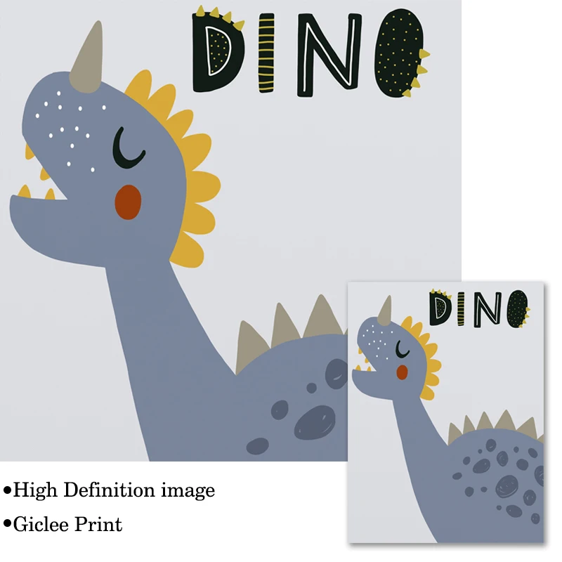 Настенный постер для детской комнаты с изображением динозавра холст принтом