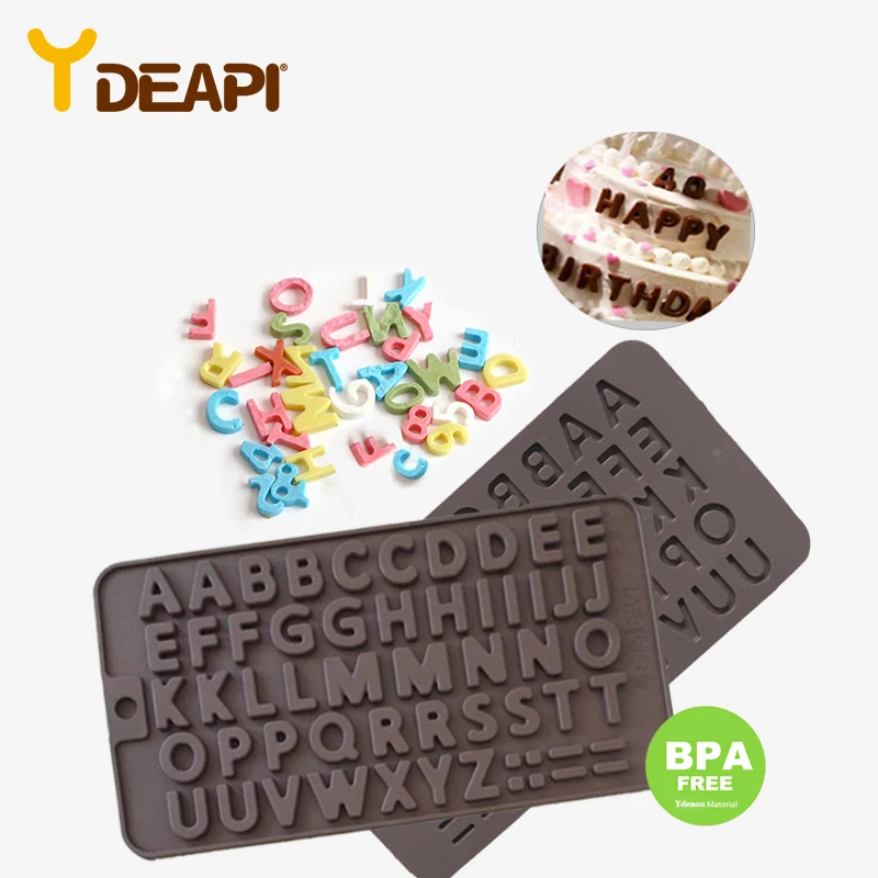 

YDEAPI 26 English Letter Alphabet Chocolate Cake Molds Fondant Cookies Silicone Mold Cake Decorating Moulds DIY Baking Tools