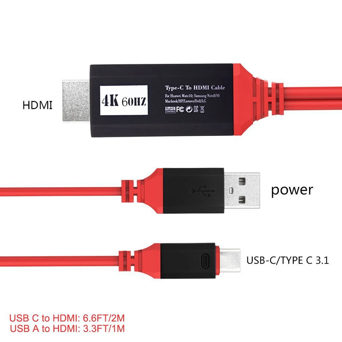 SOONHUA Универсальный USB 3 1 Тип C HDMI кабель 5 в 2.4A линия зарядки общественная головка