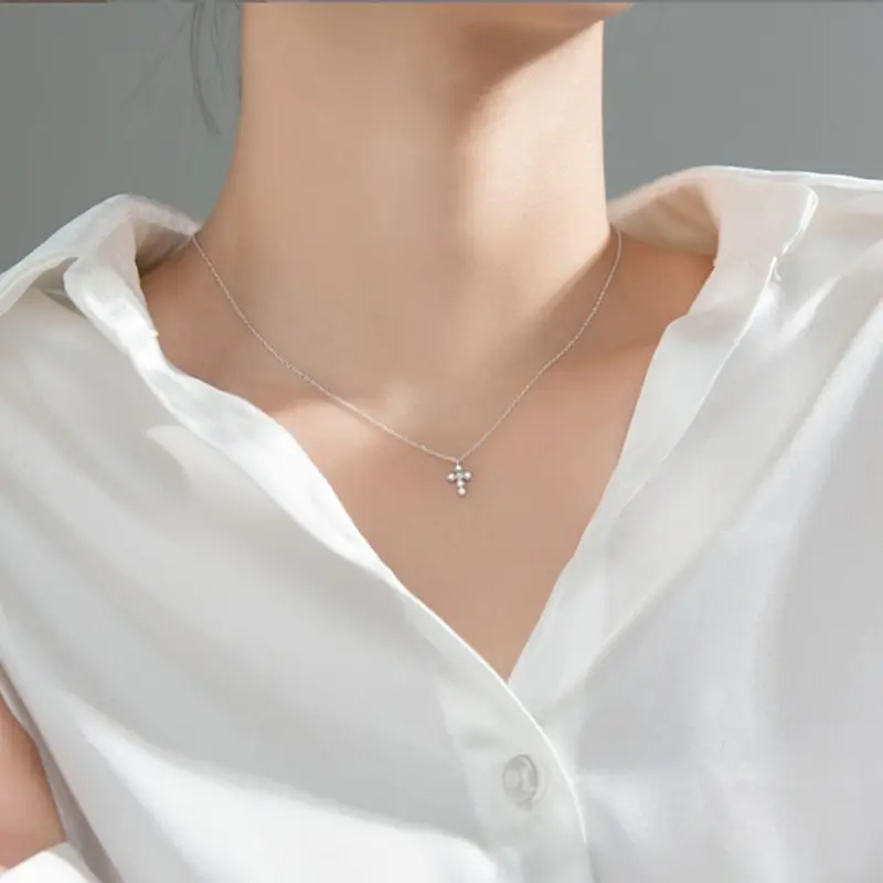 

925 Silver Original Women Necklace Fashion Necklaces 2021 Luxury Quality Jewelry Cross Pendant Chain Necklace Gift for Lover