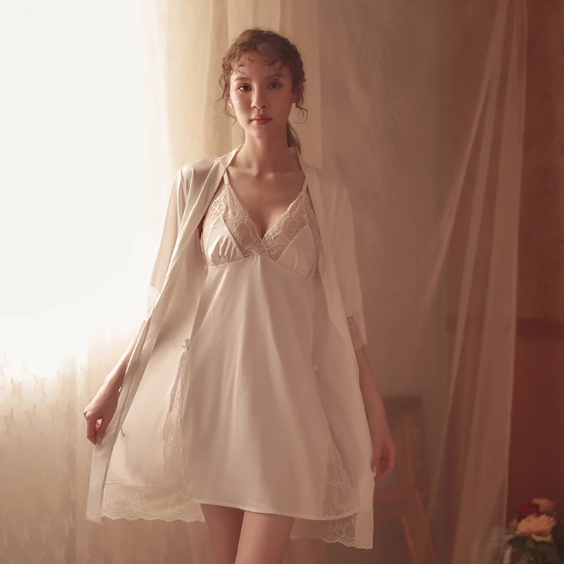 Модный женский банный костюм кружевная ночная рубашка сорочка сексуальное