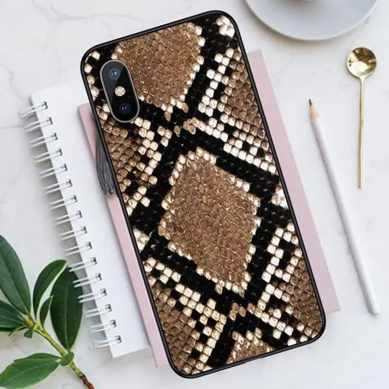 

Horror animal snake skin Phone Case for iPhone 11 12 mini pro XS MAX 8 7 6 6S Plus X 5S SE 2020 XR Luxury brand shell funda