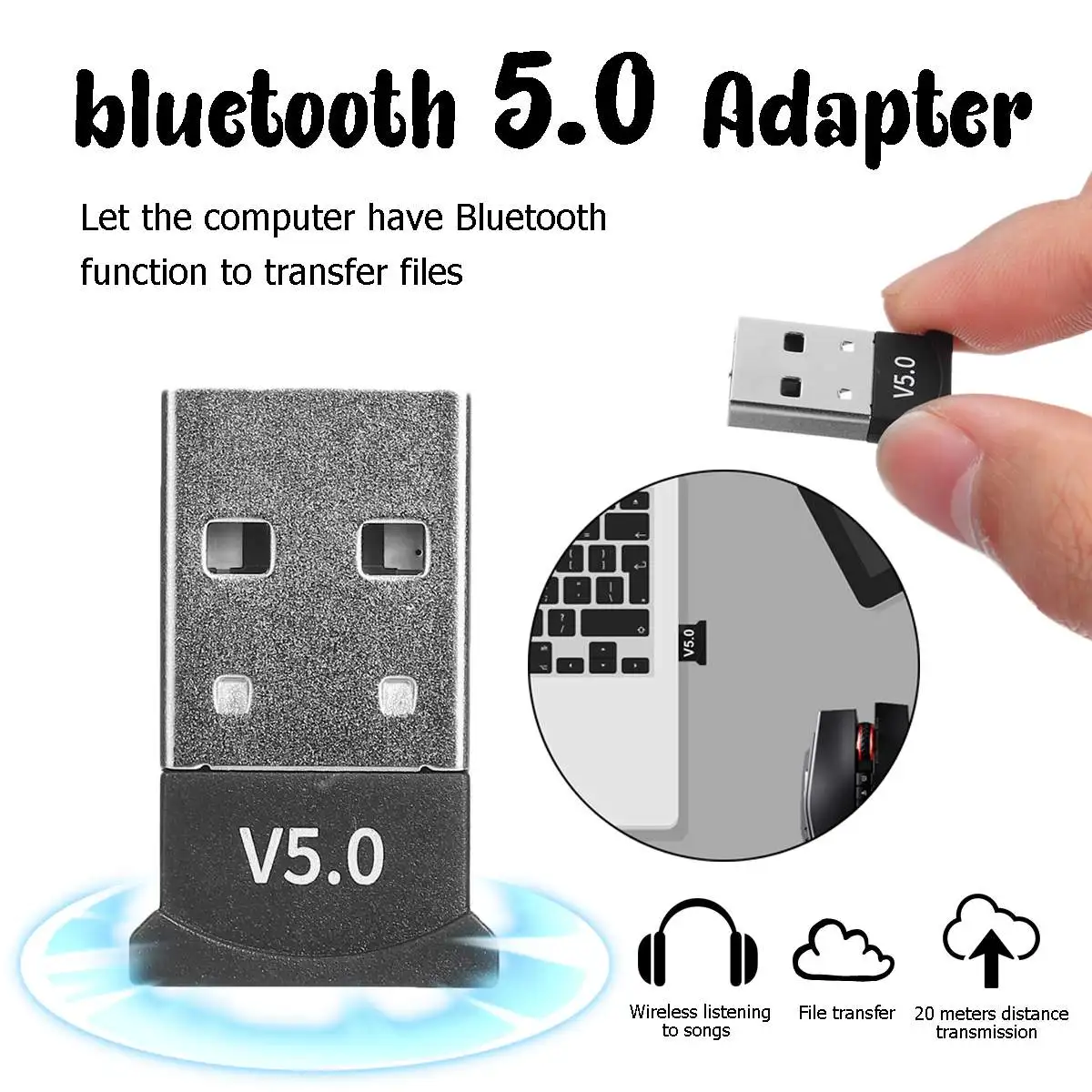 Bluetooth 5,0 USB адаптер для ОС Windows 7/8/10 для vista XP для Mac OS X ПК клавиатура Мышь геймпады колонки
