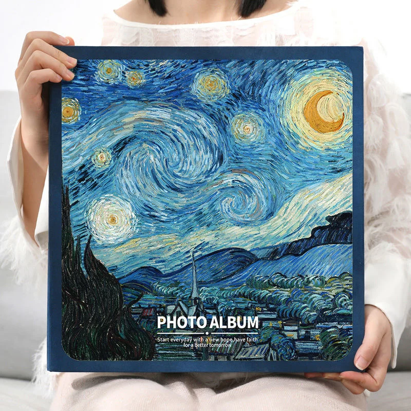 &Aacute;lbum de pintura al &oacute;leo de Van Gogh de 6 pulgadas, 600 fotos, colecci&oacute;n de &aacute;lbumes de gran capacidad, &aacute;lbum de fotos de boda para reuni&oacute;n familiar-0