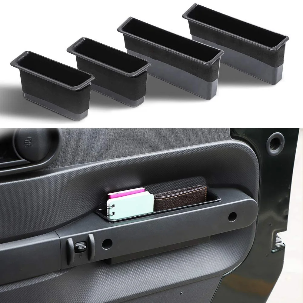 

4 PCS Black Door Side Storage Organizer Grab Handle Bin for Jeep Wrangler JK JKU 2007 2008 2009 2010