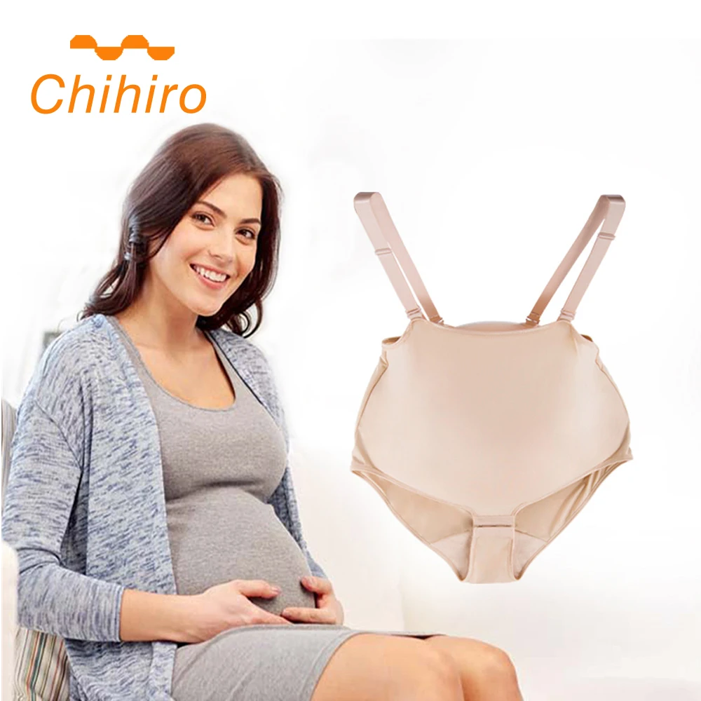 Поддельный силиконовый живот для беременных с подтяжками брюки перекрестной