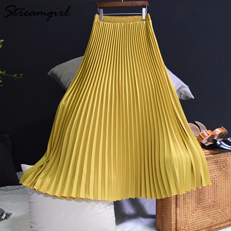 Женская длинная юбка плиссированная летняя винтажная Макси-Юбка Для Женщин 2020