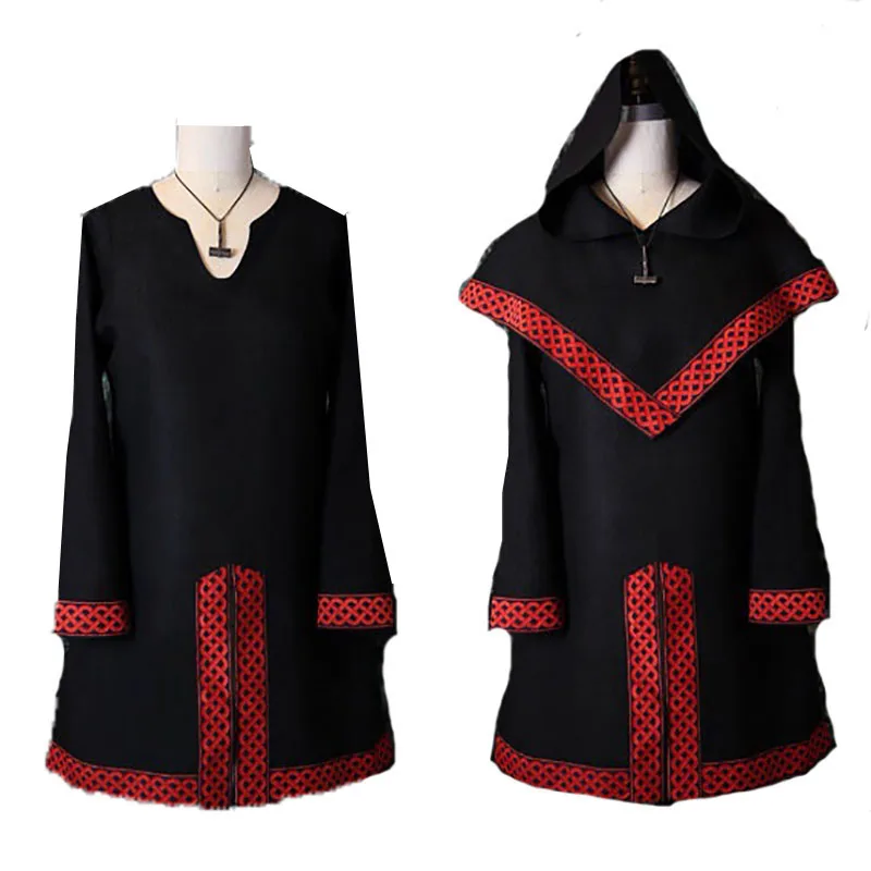 Взрослая Мужская средневековая туника рубашка костюм в стиле викинга пирата