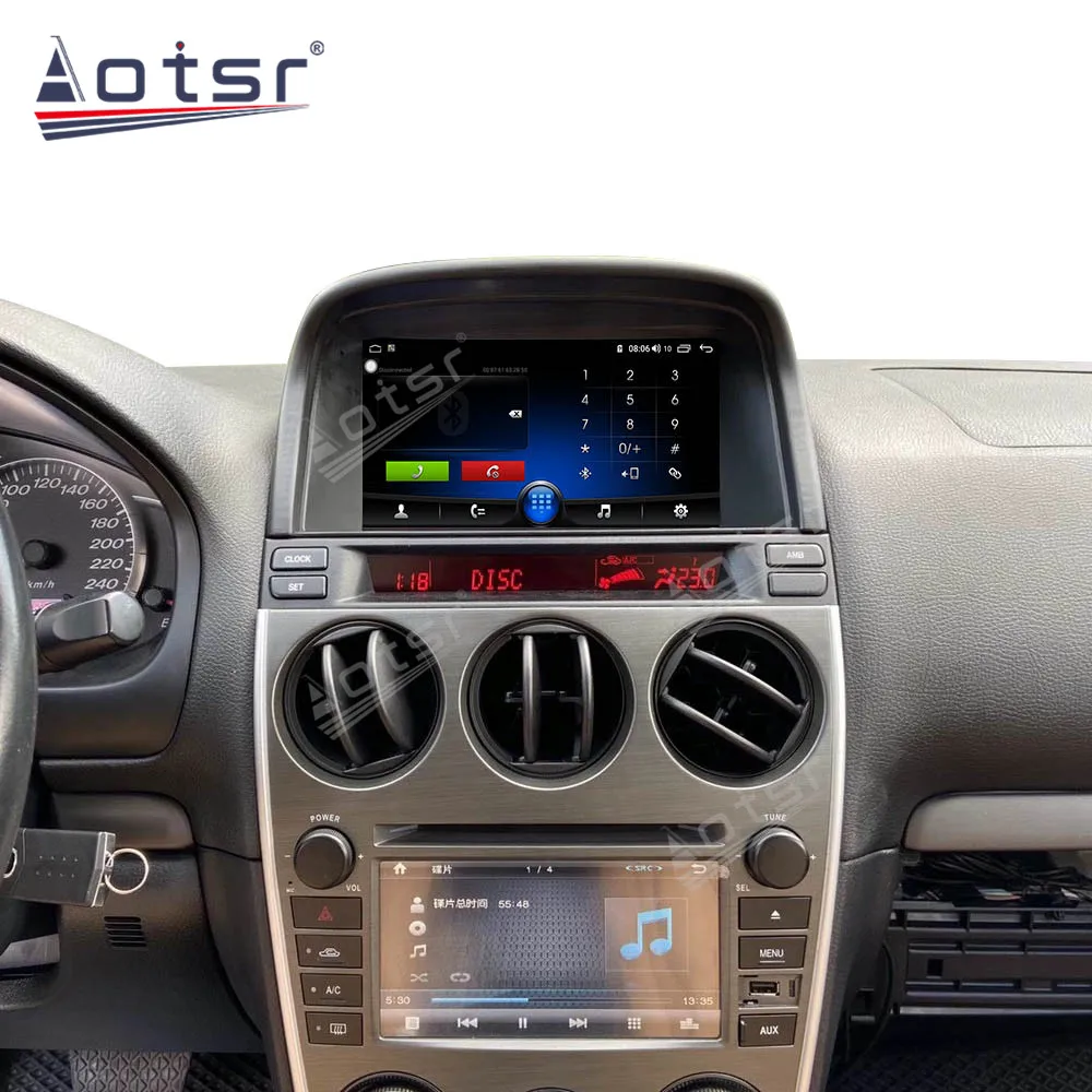 Для Mazda 6 2002 2009 Android 10 автомобильный мультимедийный DVD плеер 4G + 64GB Авто GPS Навигация
