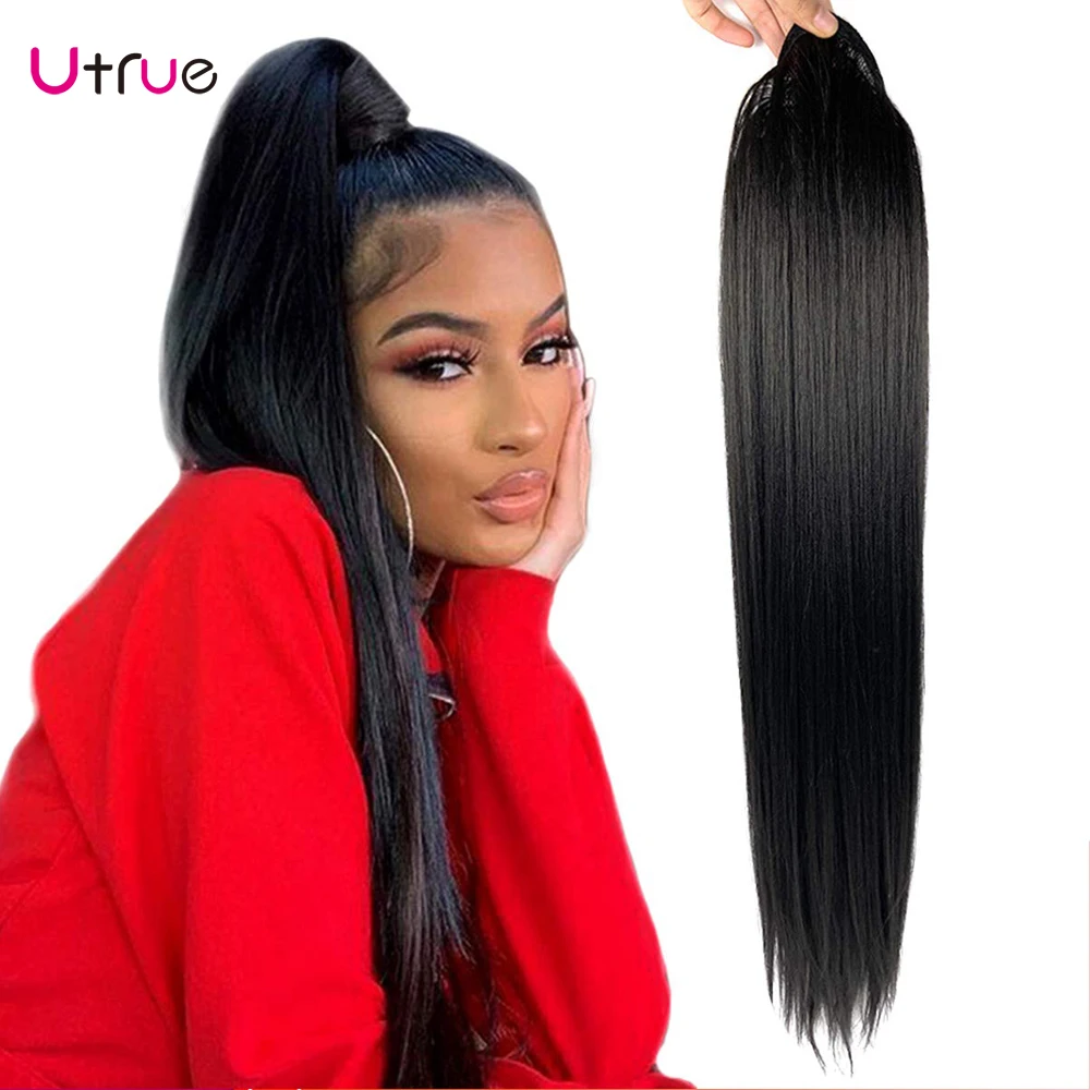 

Long Straight Human Hair Ponytail Extensions Remy Human Hair Cheveux Brésiliens Naturel Drawstring Ponytail باروكة شعر طبيعي