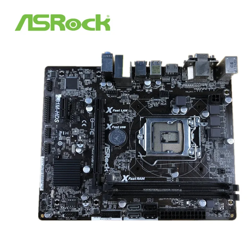 Б/у оригинальный слот LGA1150 H81 материнская плата для ASRock H81M HDS настольная USB3.0 SATA3