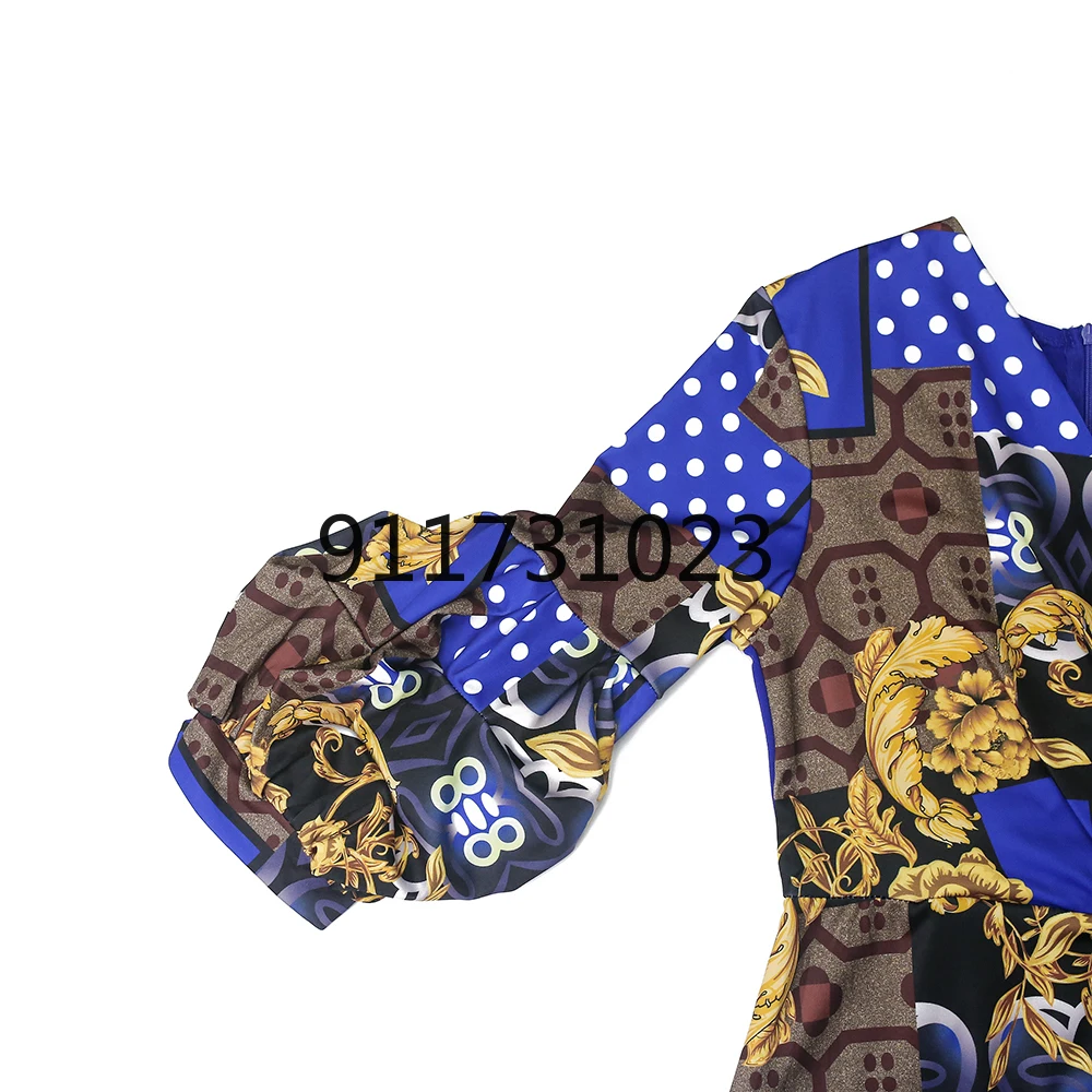 Африканское платье для женщин 2021 Vetement Femme Classic Blue Afarica одежда офиса дизайнерская