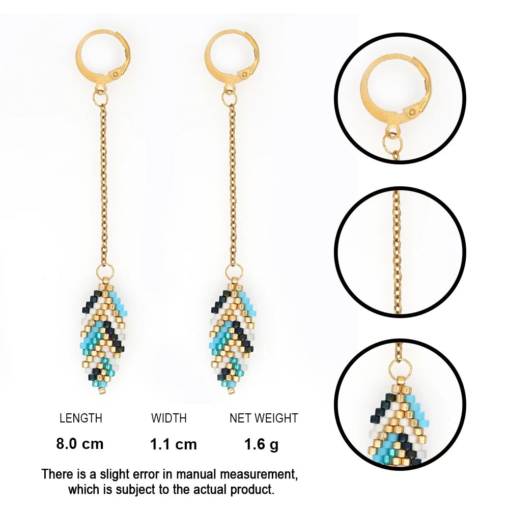 Go2boho серьги для женщин MIYUKI массивные серьги Femme Pendientes Mujer Moda подарок Богемия ручной работы Сделай Сам перо ювелирные изделия