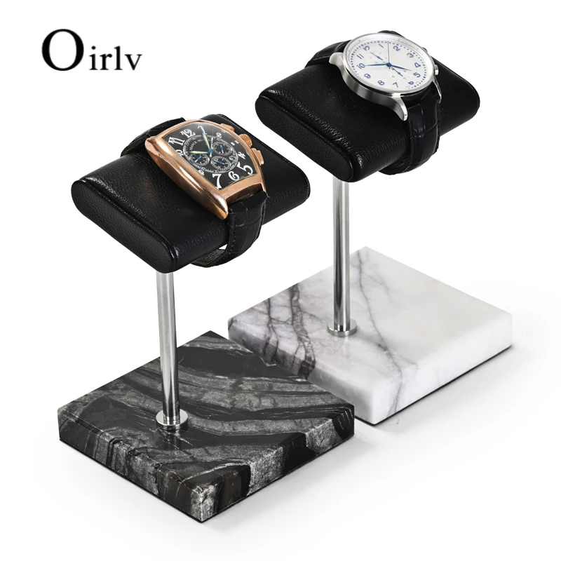 Oirlv PU leather watch display stand Marble base watch stand Watch storage rack Jewelry storage rack