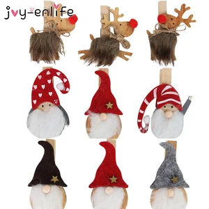 Деревянная прищепка для фотографий, рождественские украшения, 2021