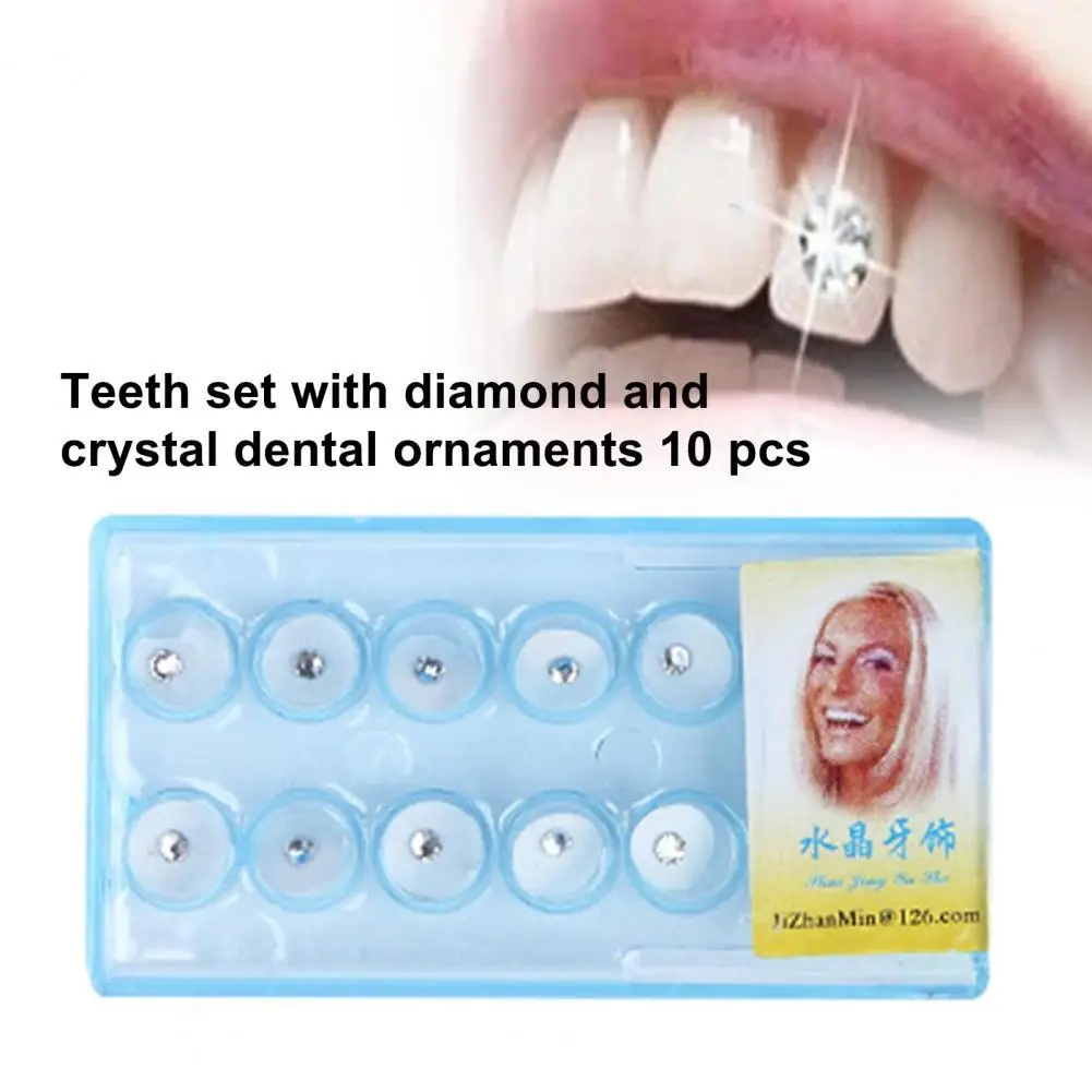 

Acrylic 1 Set Useful Flat Back Tooth Jewelry Decoration Anti-scratch Tooth Jewelry Decoration Dazzling for Teeth