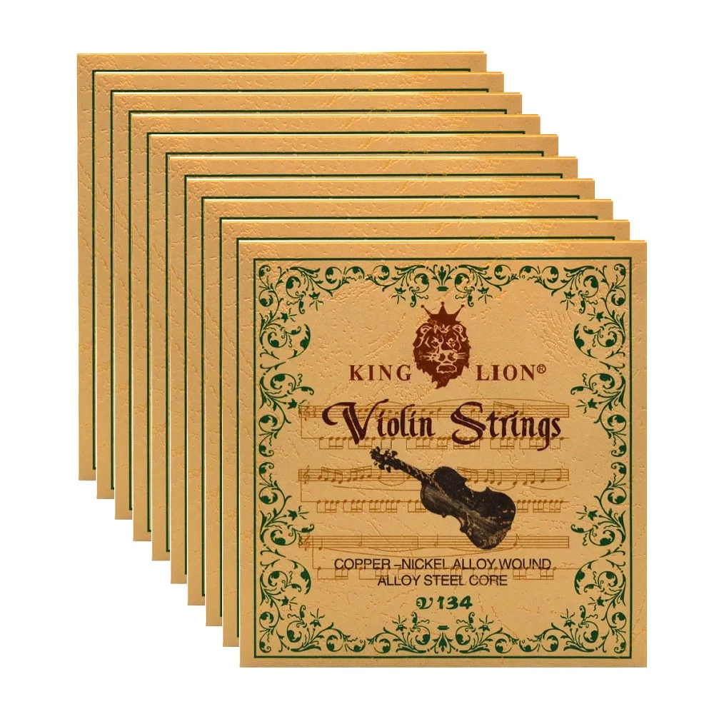 

10 Pack King Lion Violin String Copper-Nickel Alloy Wound Alloy Steel Core 010-033 Violin Parts