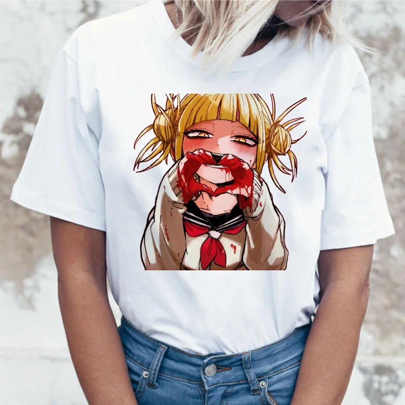 Футболка Himiko, мультяшная футболка Toga senpai, женская футболка waifu, женская футболка с надписью boku no hero Academy, футболка, футболка, harajuku, 90s