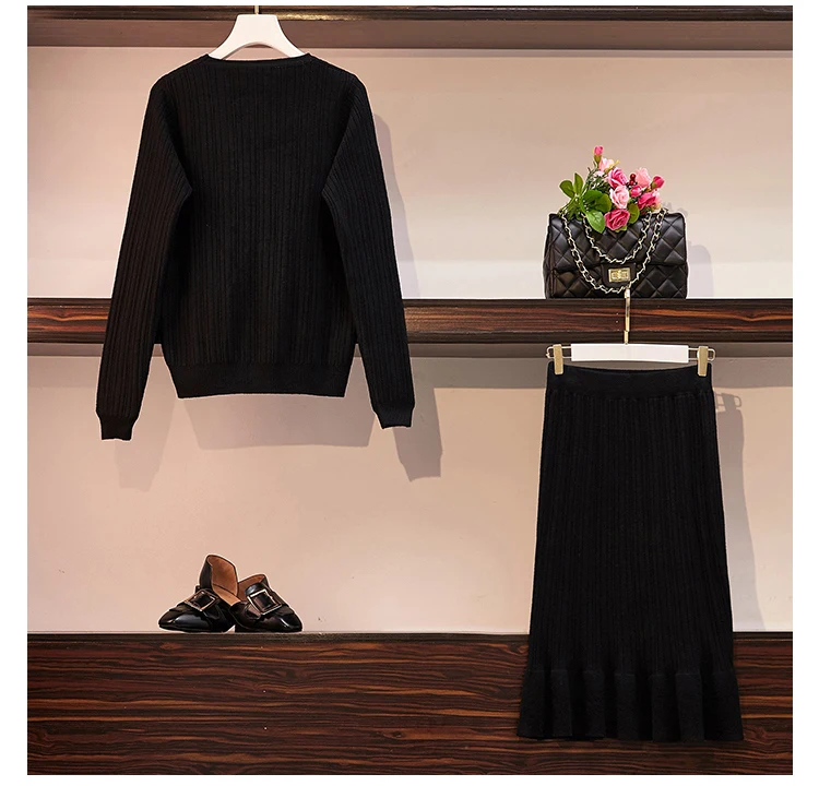 Женский трикотажный джемпер с длинным рукавом и v образным вырезом большие