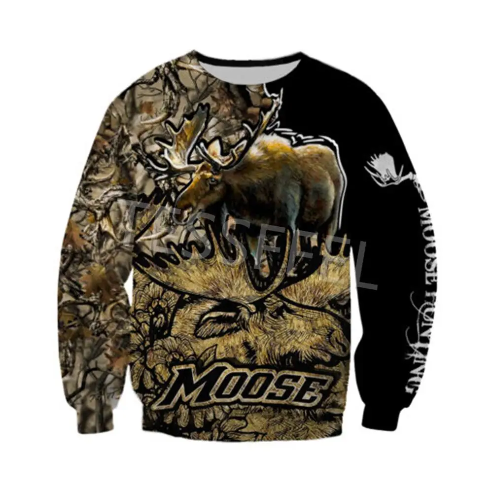 

Tessffel Deer Hunting 3D Printing Fashion Street Hoodie/Sweatshirt/Zipper Hoodie Men's and Women's Jackets Fall/Winter Tops H8