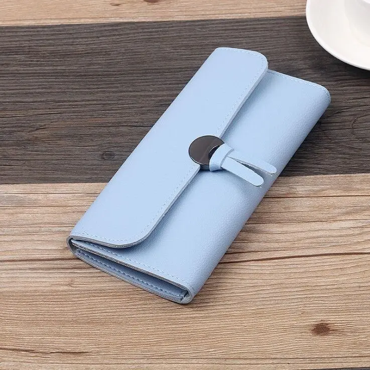 Blue Женские кошельки, женские модные кожаные кошельки, клатч для отдыха, женская сумка, Длинные кошельки, сумки, органайзер, Billeteras Moda Mujer - Цвет: Blue