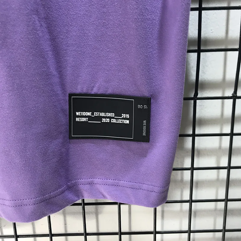 

blue Casual Light Purple We11done T-shirt Tee Men Women Summer Drop shoulder Oversize Cotton Heart print WELLDONE T shirt Top