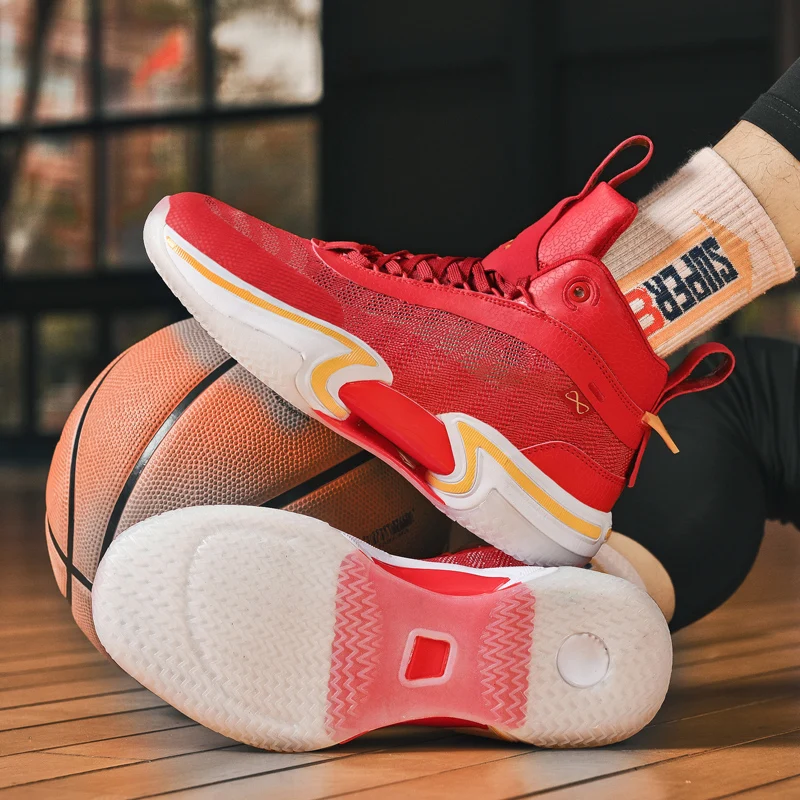 Men's Basketball Shoes Men Breathable Cushioning Non-Slip Wearable Walking Sports Shoes Training Athletic Mesh Casual Sneakers