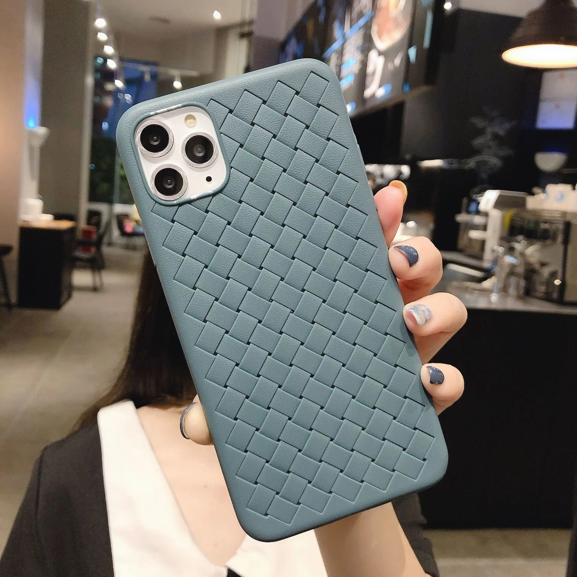 For iPhone 6 7 8 11 x xr xs max pro mobile phone case 6s plus solid color woven silicone |