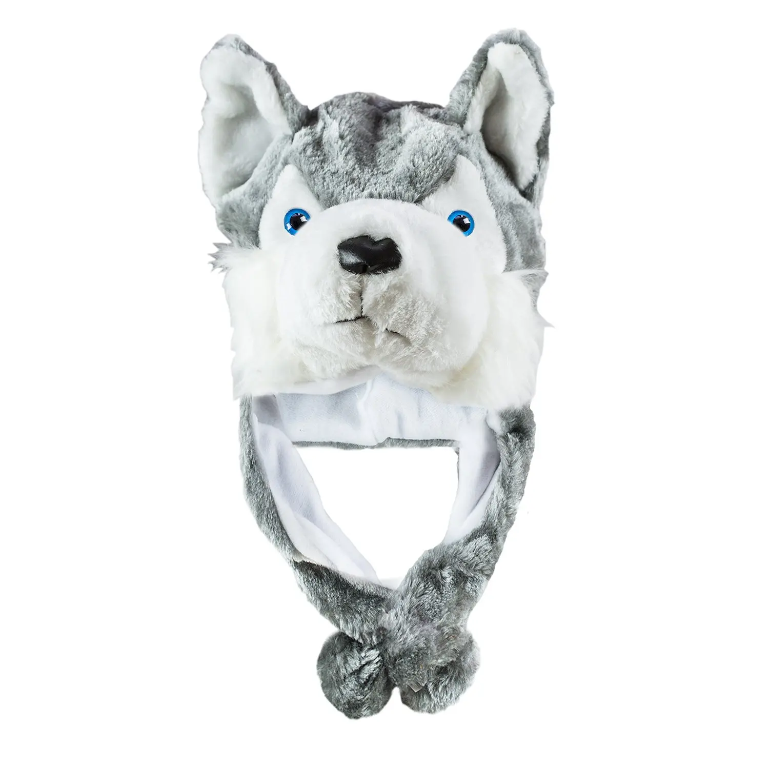Husky Timber Wolf милая плюшевая шапка с животными теплая зимняя модная забавная |